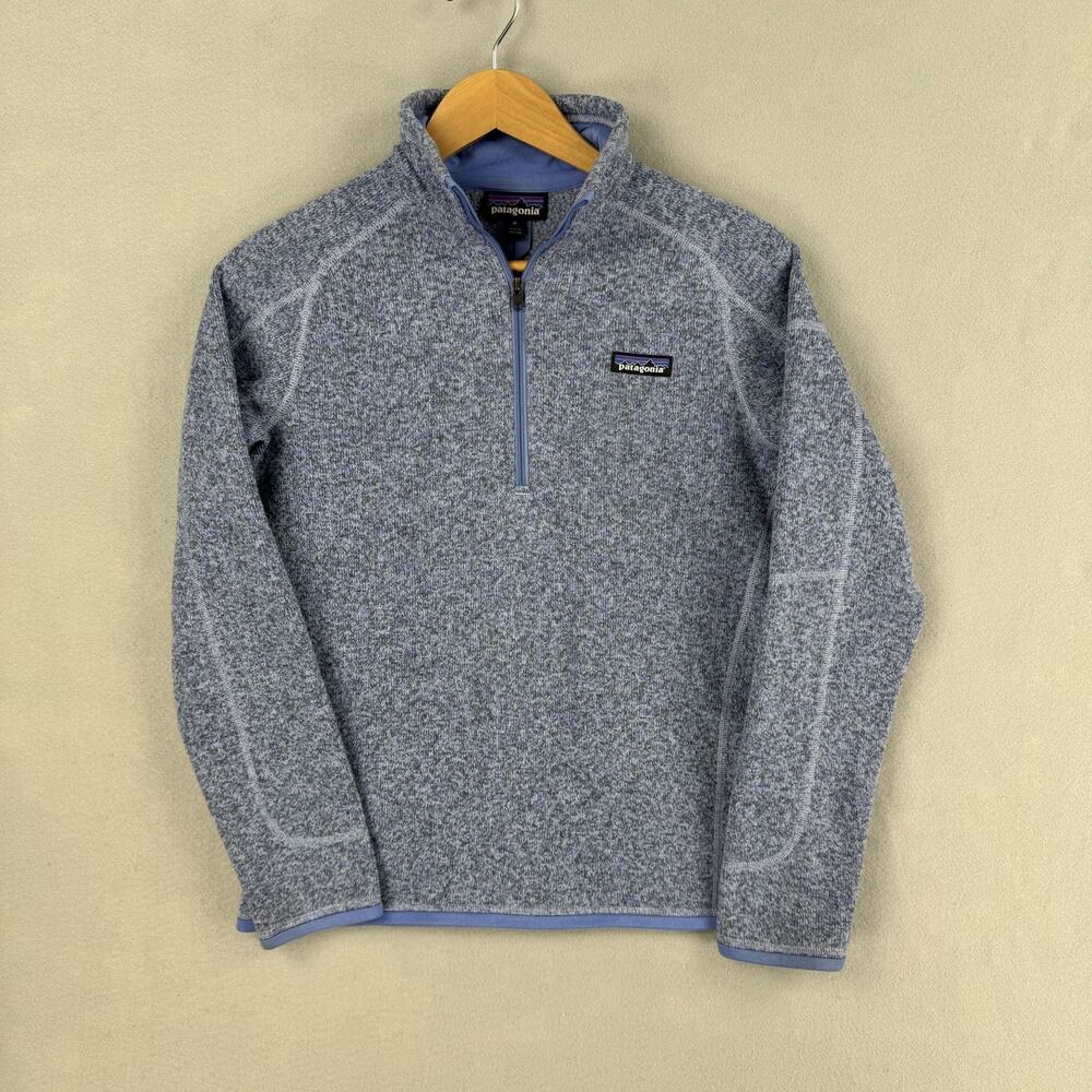 Patagonia Better Sweater Womens Medium Blue Fleece 1/4 Zip Pullover Hiking